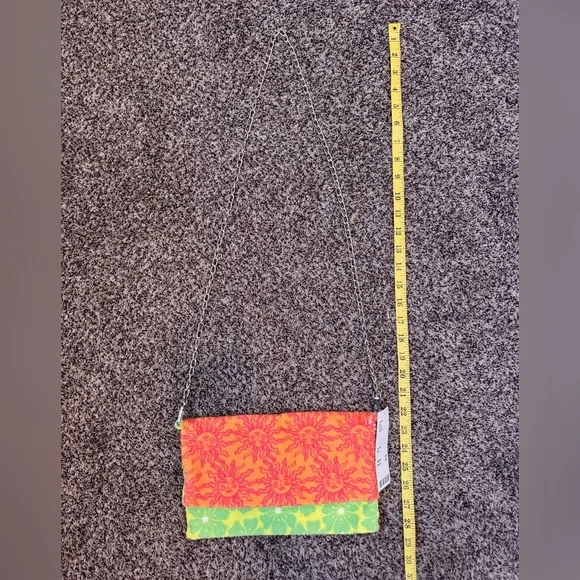 Urban Outfitters Women's Chain Strap Clutch/Shoulder/Crossbody Orange Green Bag - Picture 7 of 8